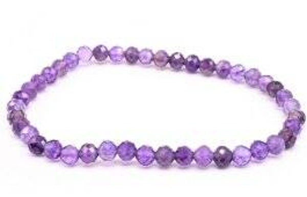 Bracelet Améthyste perles facettées 4mm