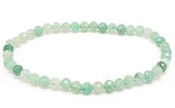 Bracelet Aventurine Verte perles facettées 4mm
