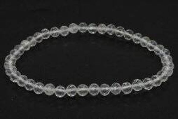Bracelet Cristal de Roche perles facettées 4mm