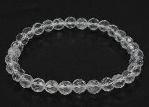 Bracelet Cristal de Roche perles facettées 6mm