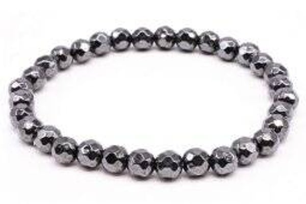 Bracelet Hématite perles facettées 6mm