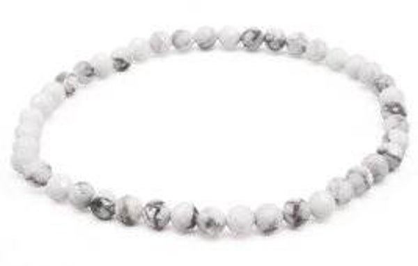 Bracelet Howlite perles facettées 4mm