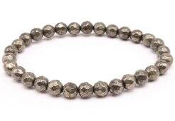 Bracelet Pyrite perles facettées 6mm