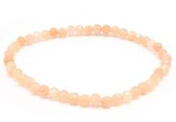 Bracelet Pierre de Soleil perles facettées 4mm