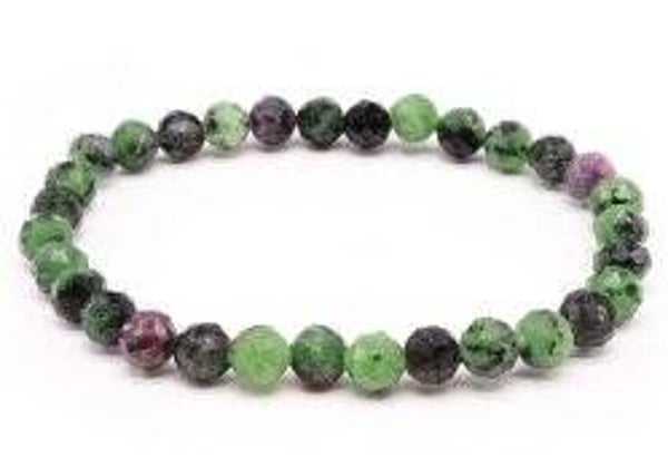 Bracelet Rubis ZoÏsite perles facettées 6mm