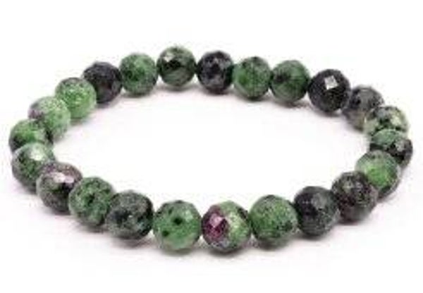 Bracelet Rubis ZoÏsite perles facettées 8mm