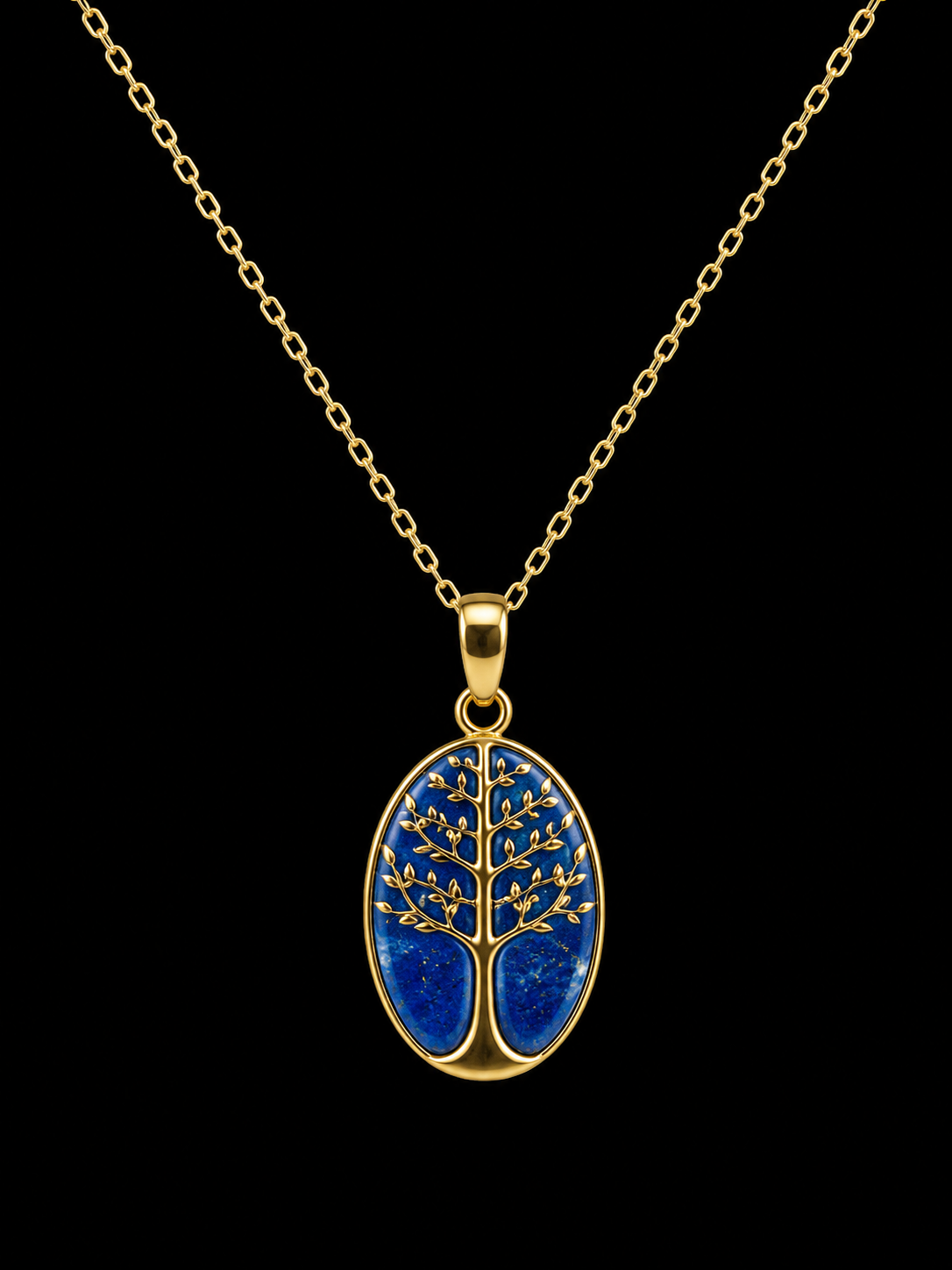 Collier Argent 925 Lapis Lazuli & Arbre de Vie