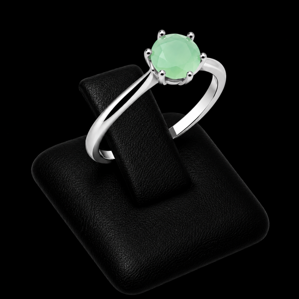 Bague Argent 925 'Rond Sublime' - Jade Vert