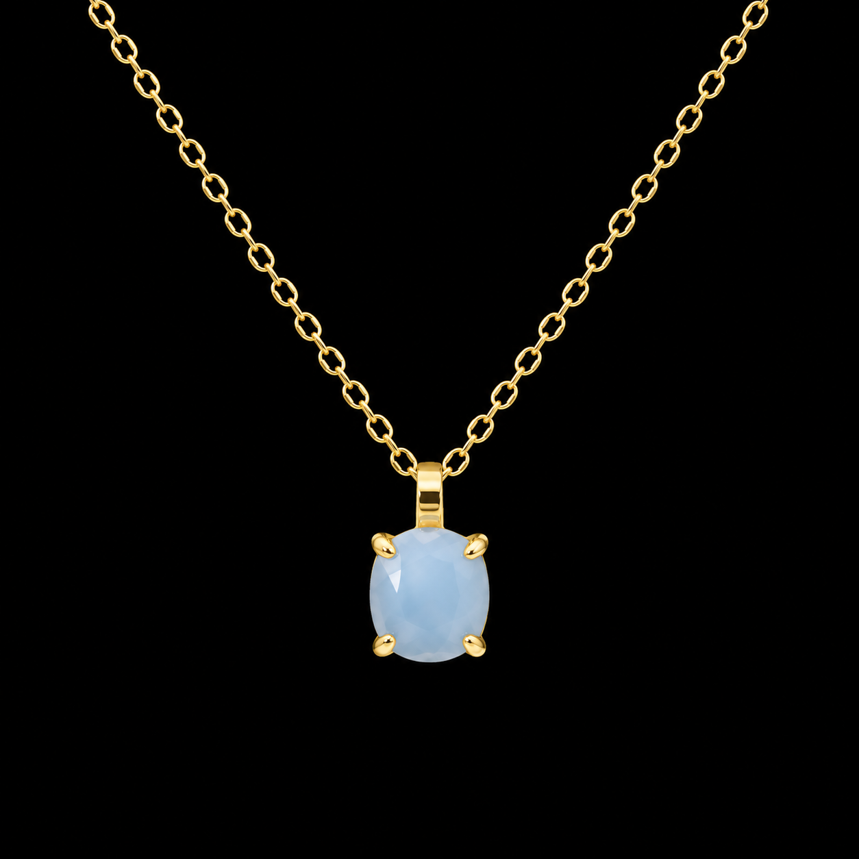 Collier Argent 925 Aigue Marine Carrée