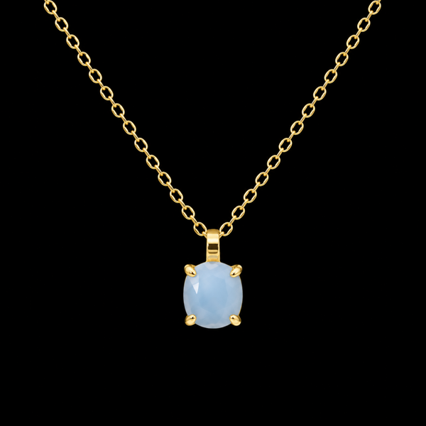 Collier Argent 925 Aigue Marine Carrée