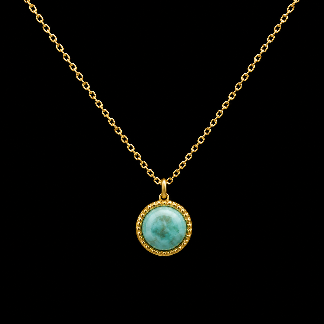 Collier Argent 925 Amazonite Ronde