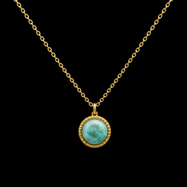 Collier Argent 925 Amazonite Ronde