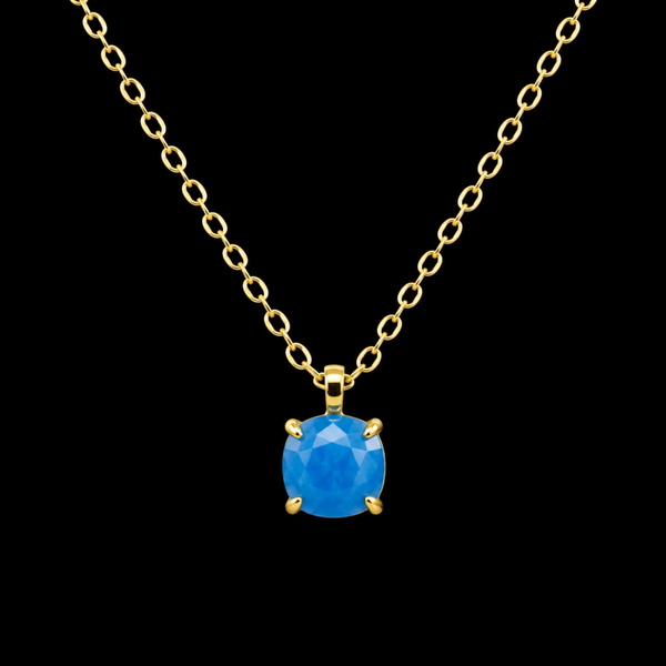 Collier Argent 925 Apatite Carrée