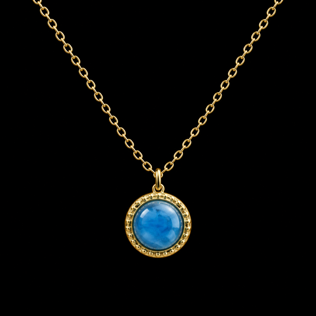 Collier Argent 925 Apatite Ronde