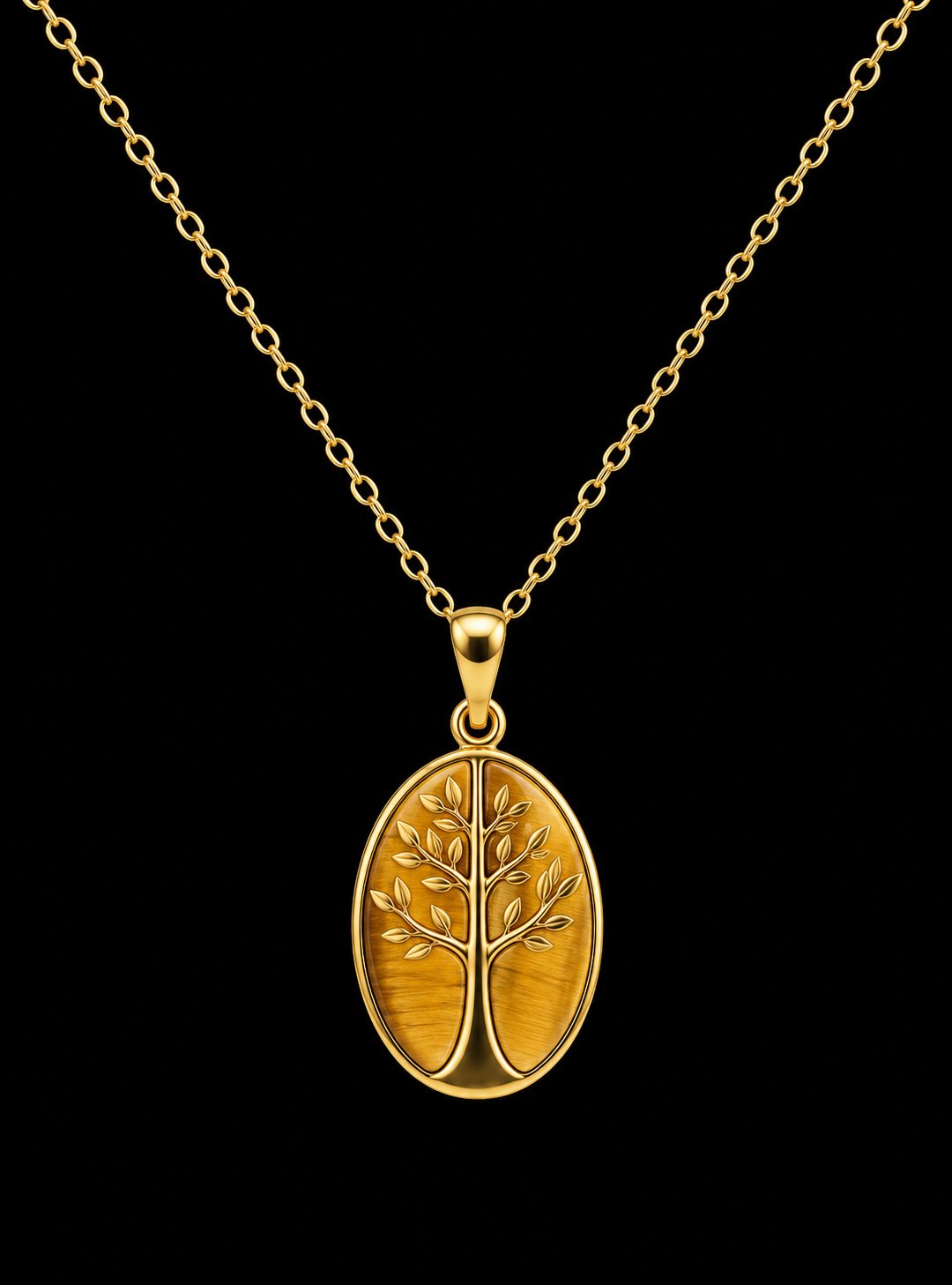 Collier Argent 925 Citrine & Arbre de Vie