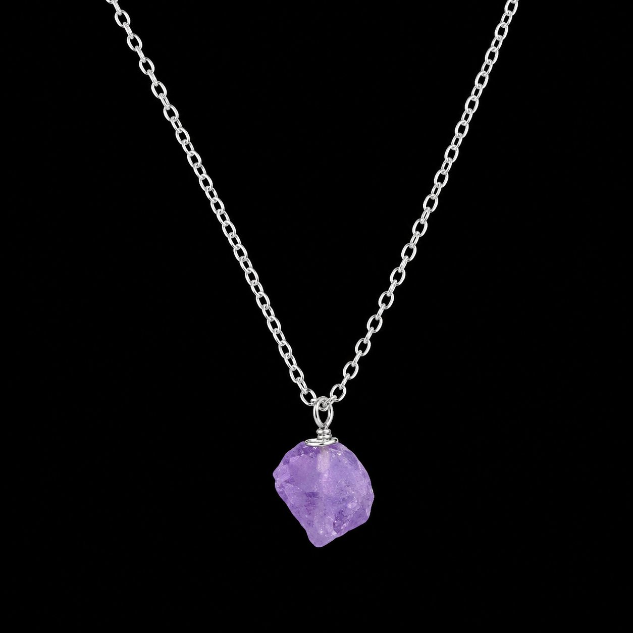 Collier Argent 925 'Cristal Sauvage' - Améthyste