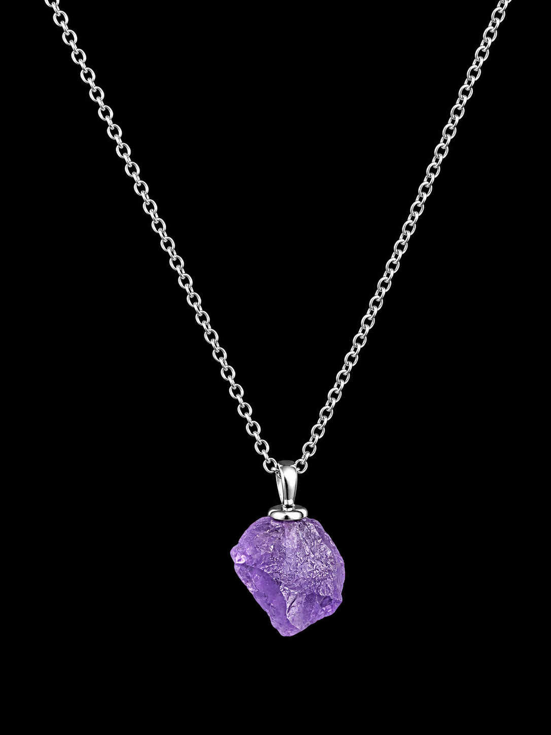 Collier Argent 925 'Cristal Sauvage' - Améthyste