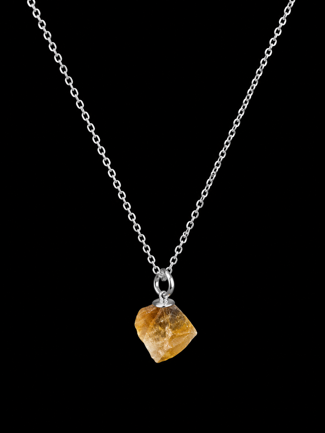 Collier Argent 925 'Cristal Sauvage' - Citrine