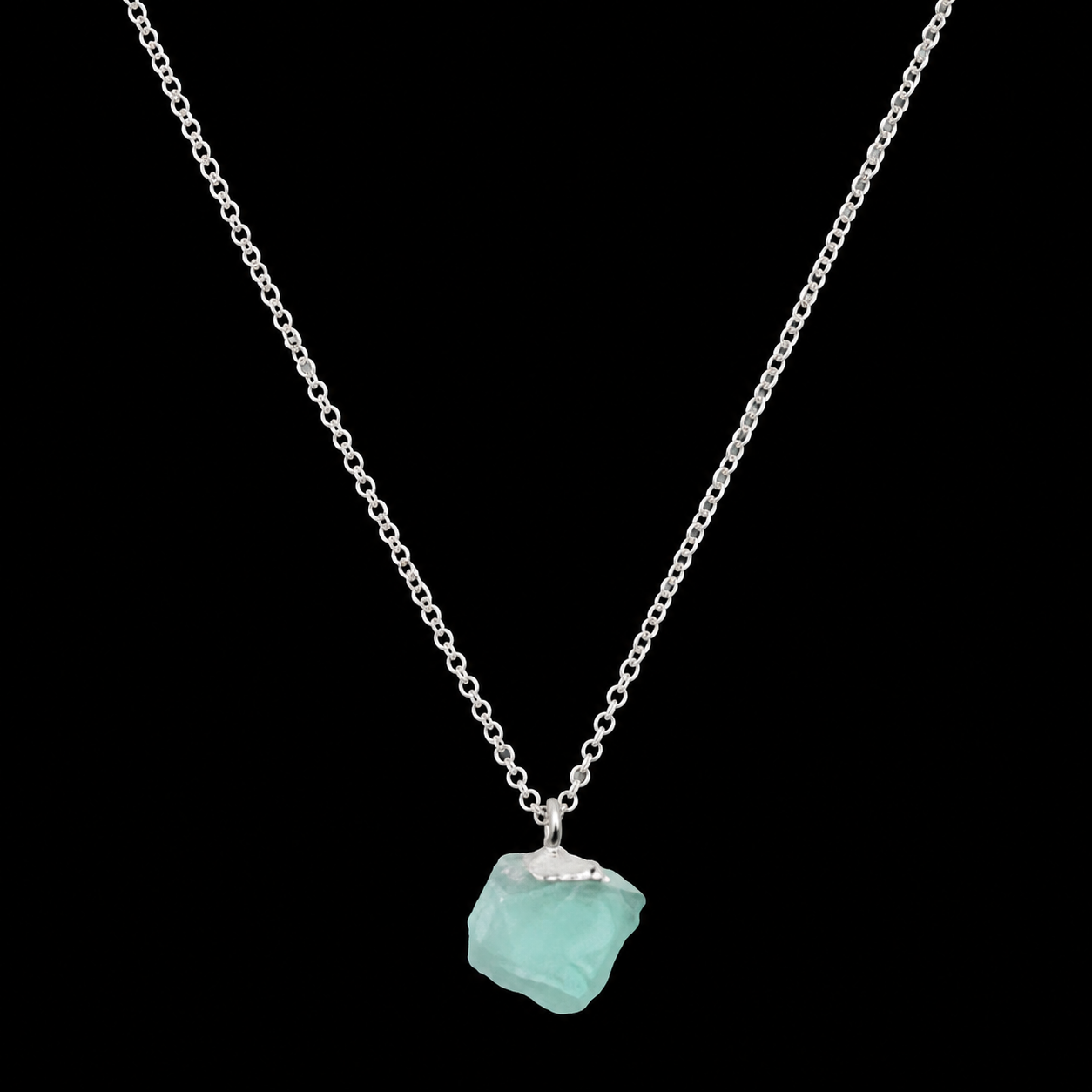 Collier Argent 925 'Cristal Sauvage' - Emeraude