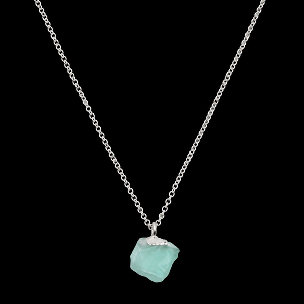 Collier Argent 925 'Cristal Sauvage' - Emeraude