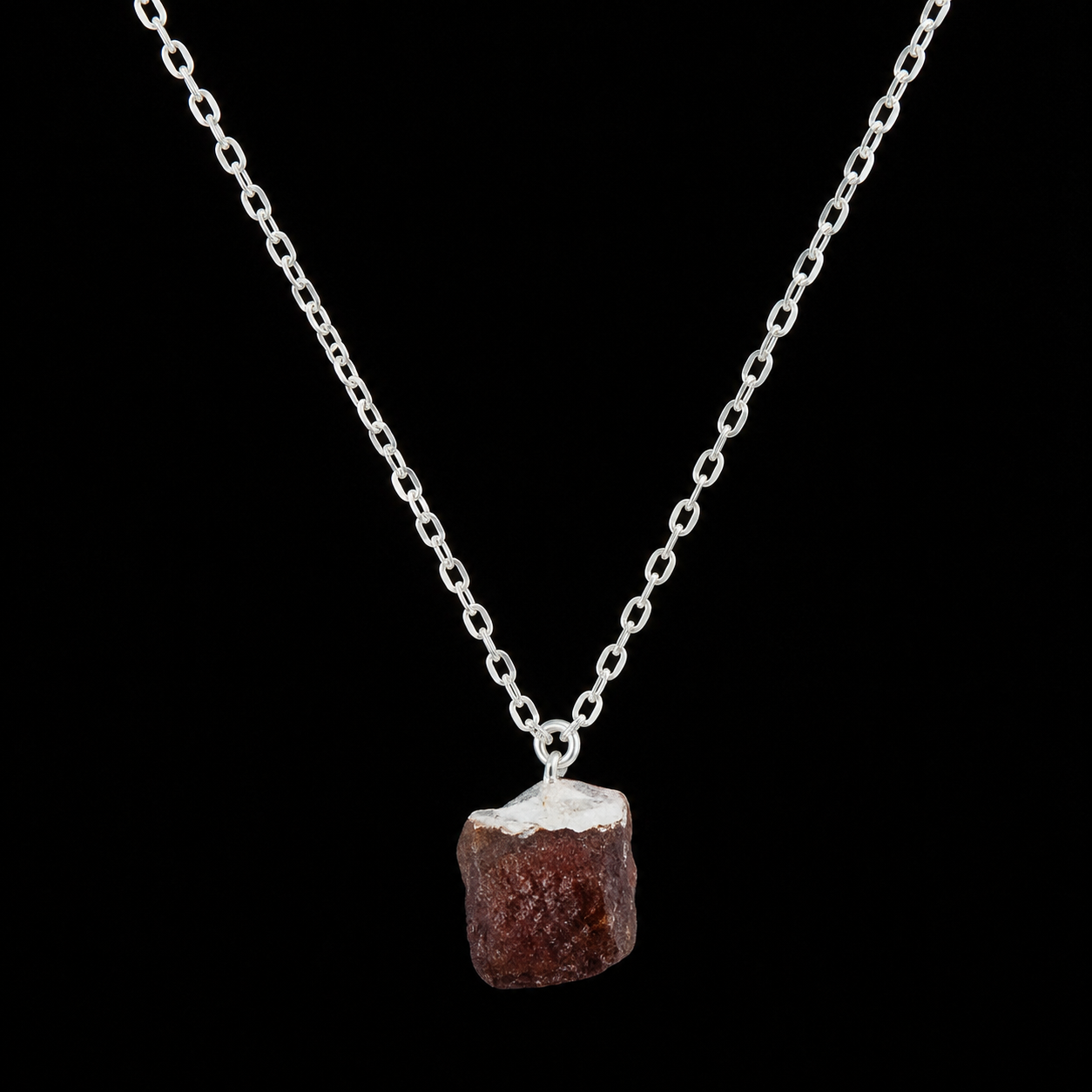 Collier Argent 925 'Cristal Sauvage' - Grenat