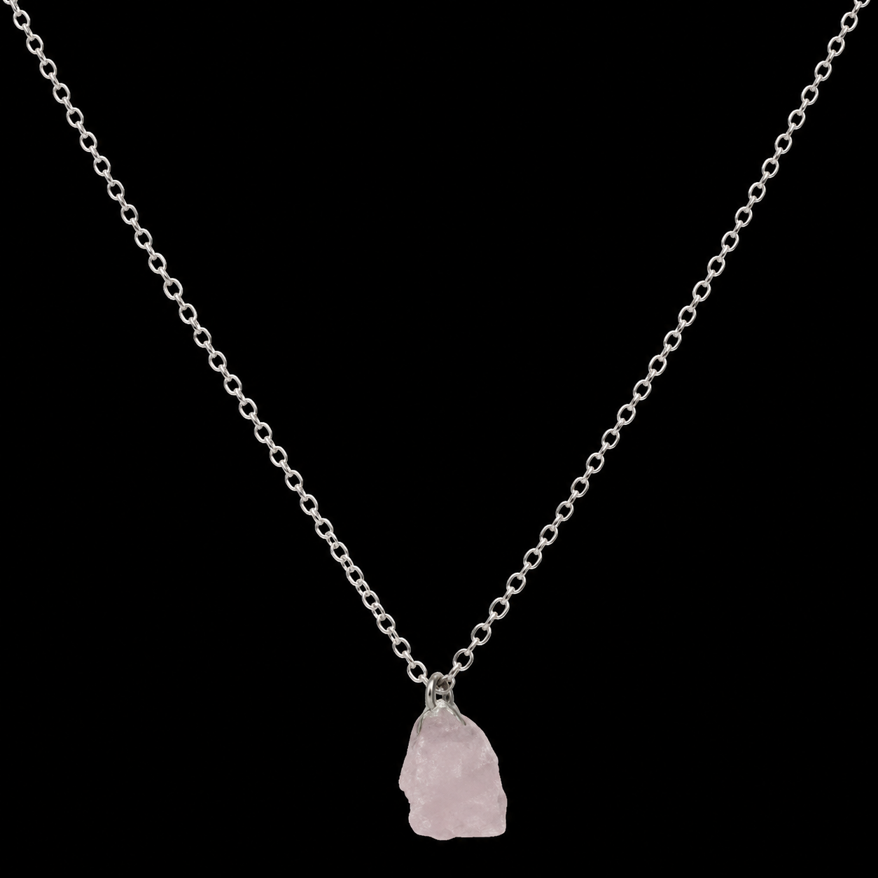 Collier Argent 925 'Cristal Sauvage' - Quartz Rose
