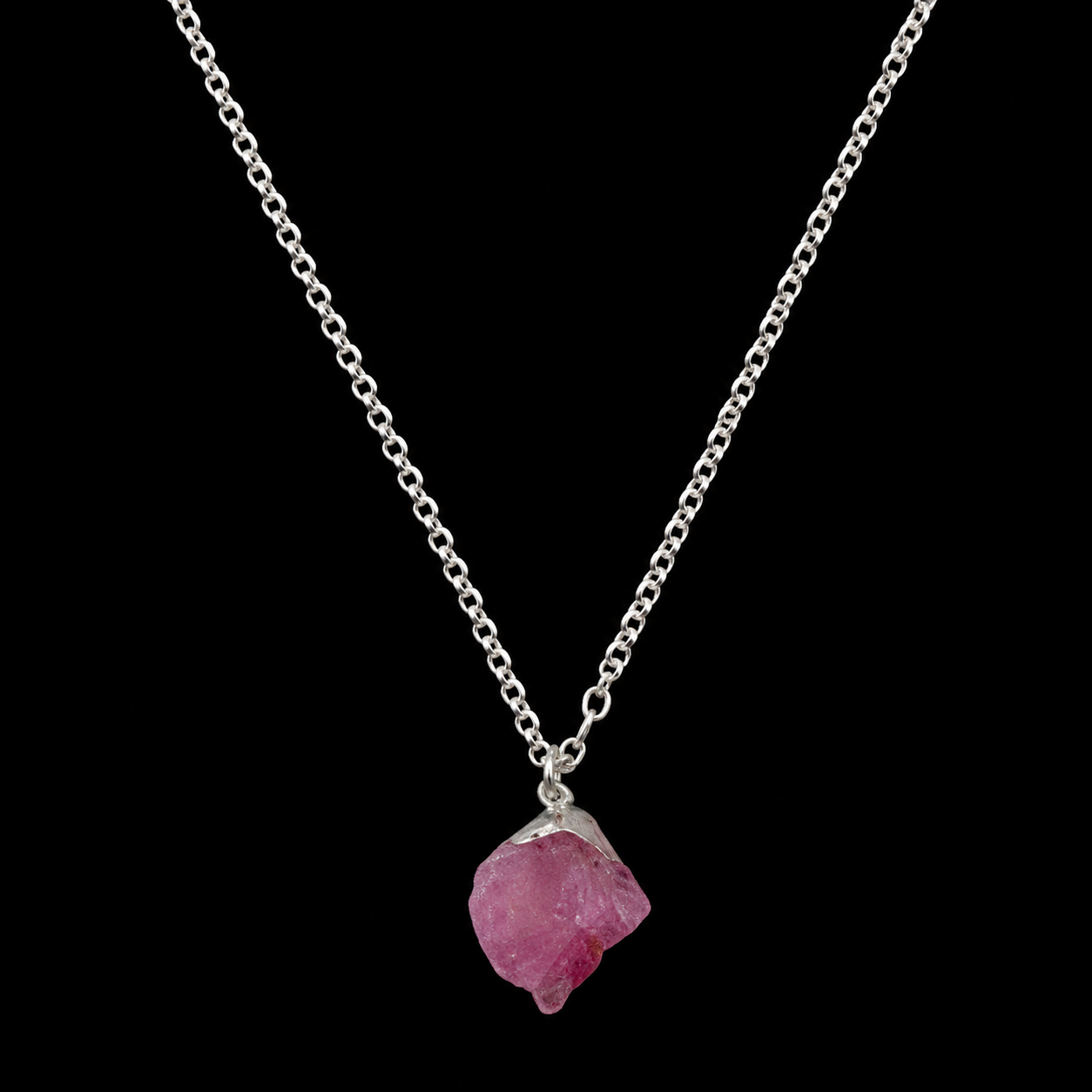 Collier Argent 925 'Cristal Sauvage' - Rubis