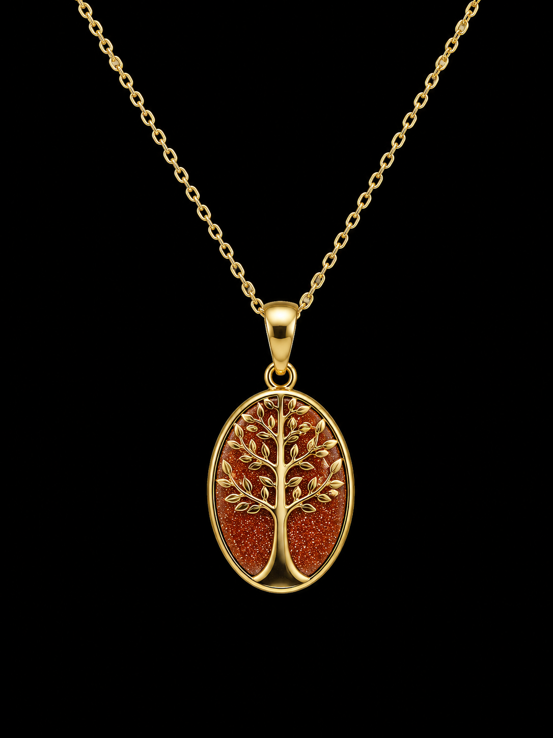 Collier Argent 925 Grenat & Arbre de Vie