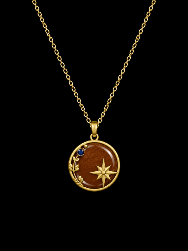 Collier Argent 925 Pierre de Soleil & Etoiles