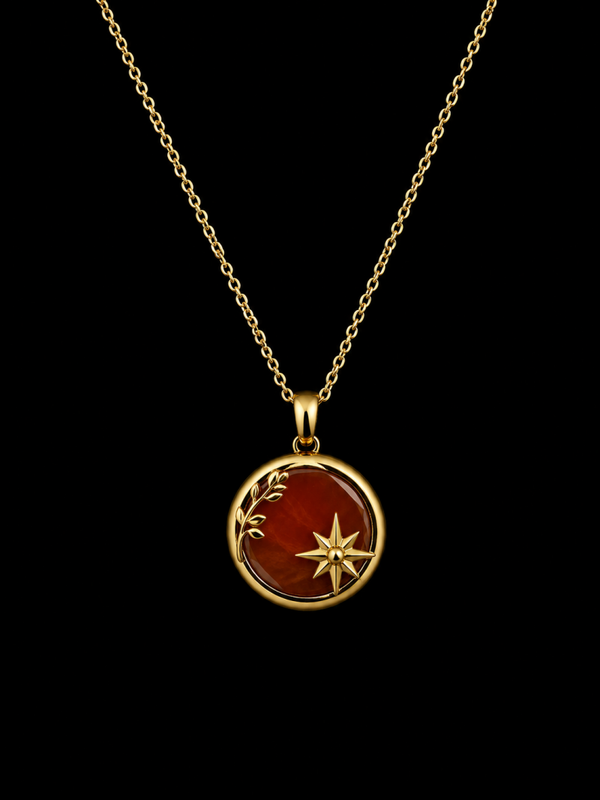 Collier Argent 925 Grenat & Etoiles