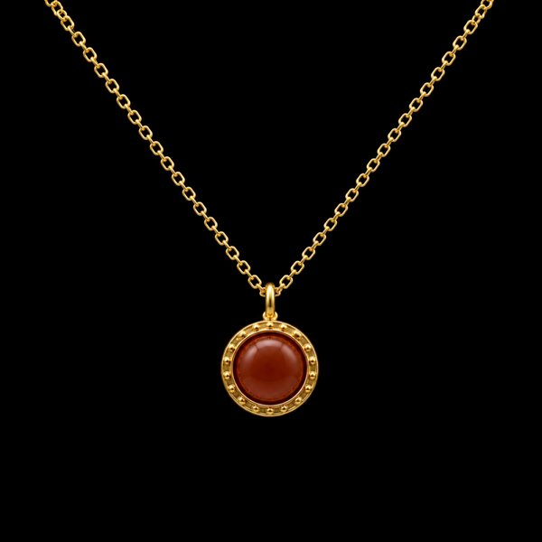Collier Argent 925 Grenat Ronde
