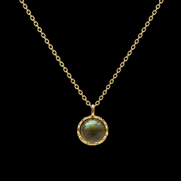 Collier Argent 925 Labradorite Ronde