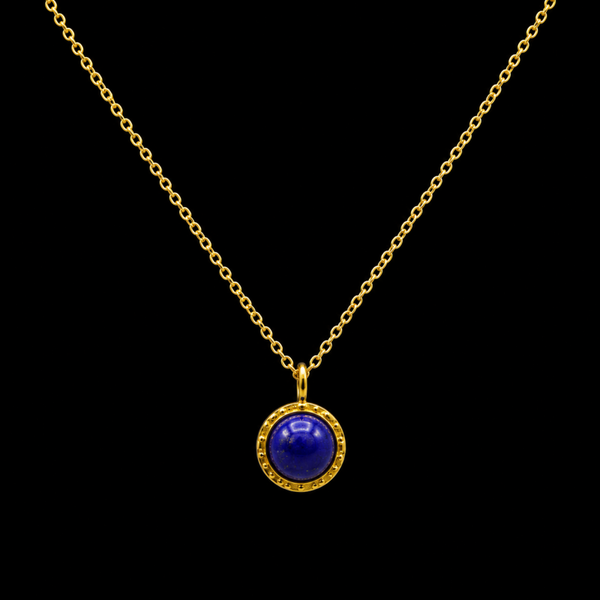 Collier Argent 925 Lapis Lazuli Ronde