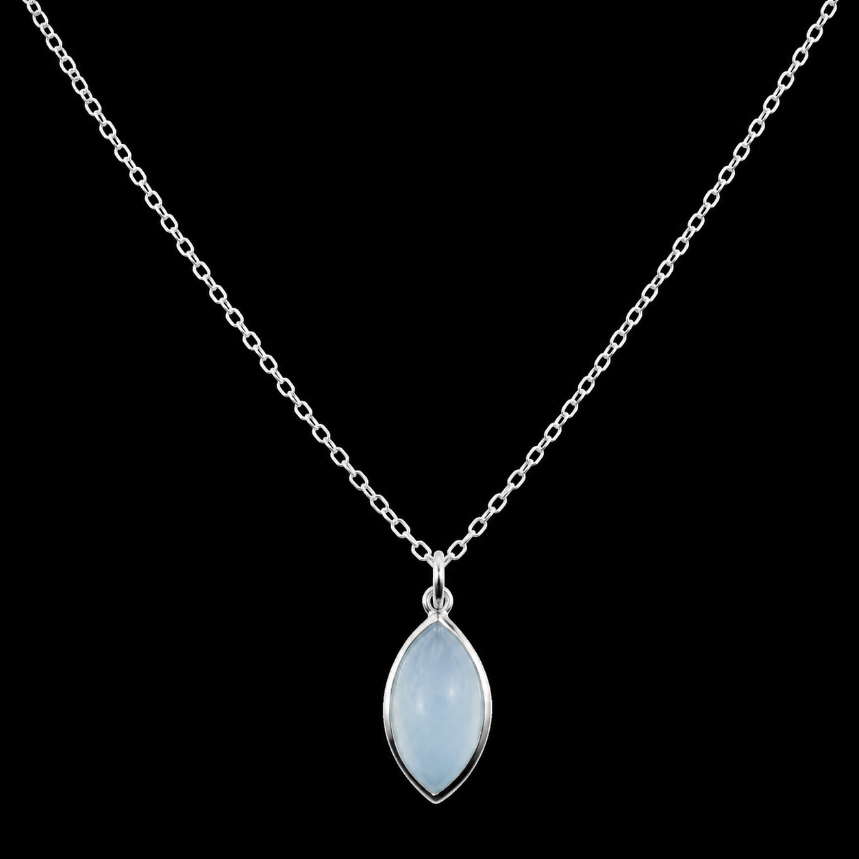 Collier Argent 925 'Larme Argentée' - Aigue Marine
