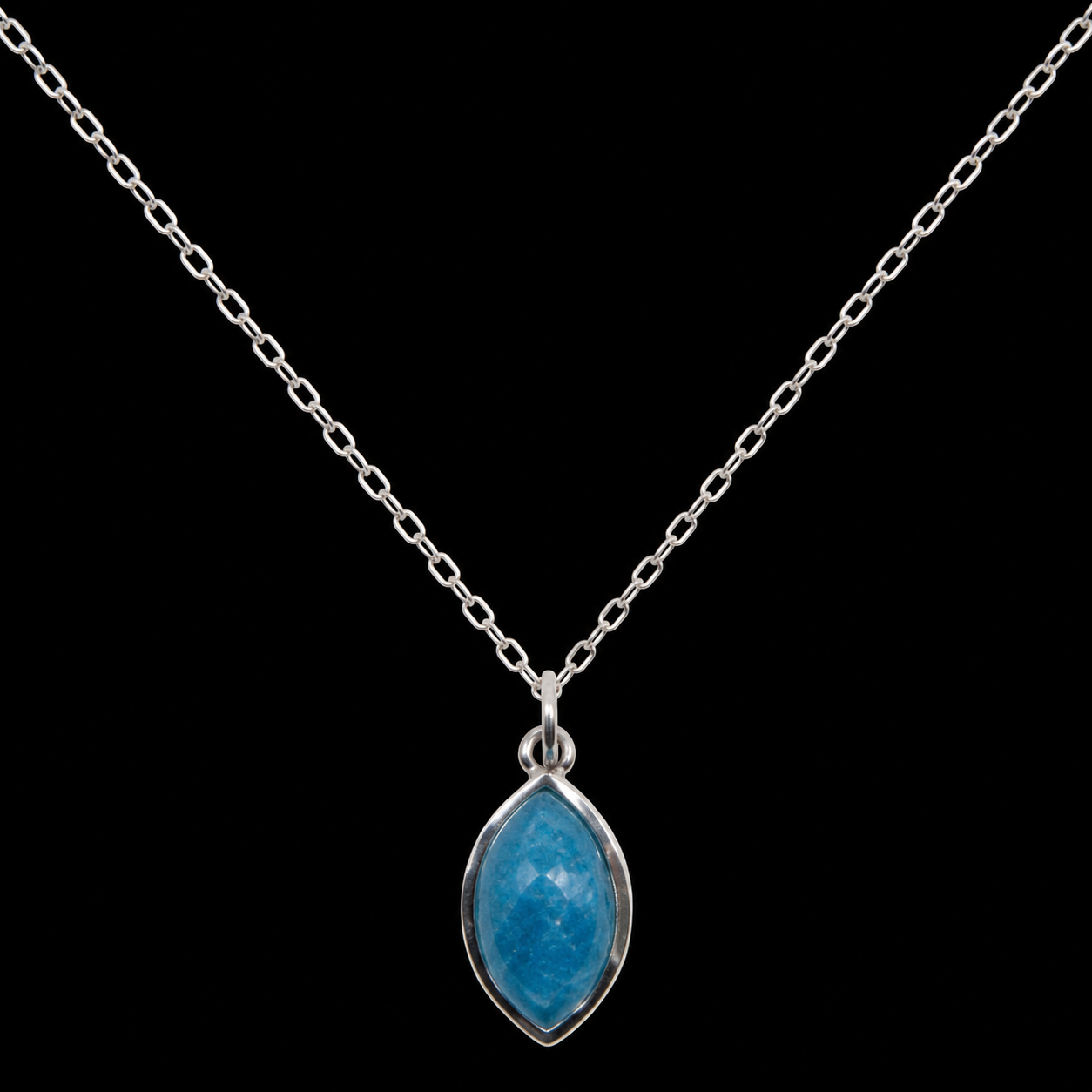 Collier Argent 925 'Larme Argentée' - Apatite