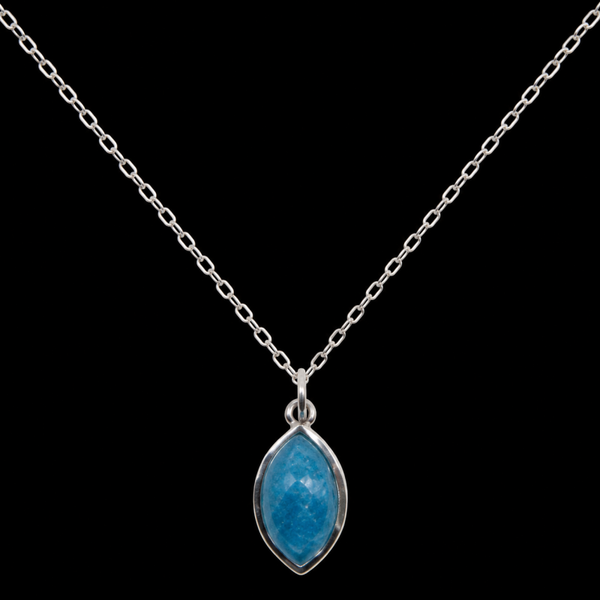 Collier Argent 925 'Larme Argentée' - Apatite