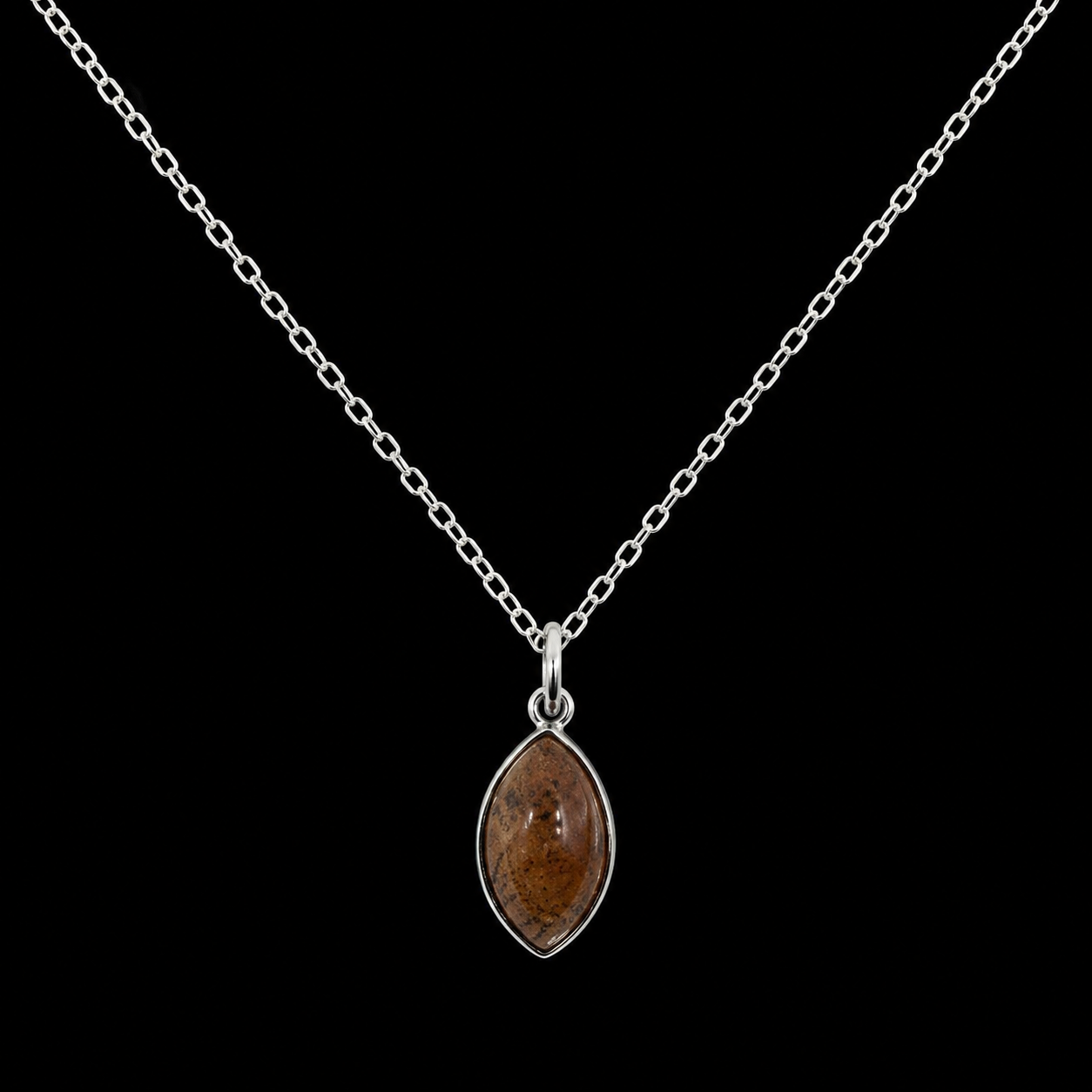 Collier Argent 925 'Larme Argentée' - Grenat