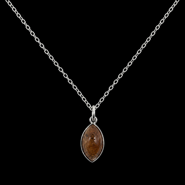 Collier Argent 925 'Larme Argentée' - Grenat