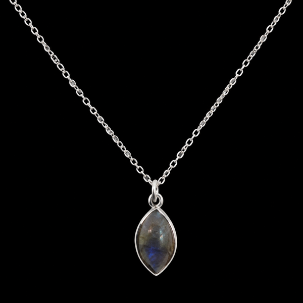 Collier Argent 925 'Larme Argentée' - Labradorite