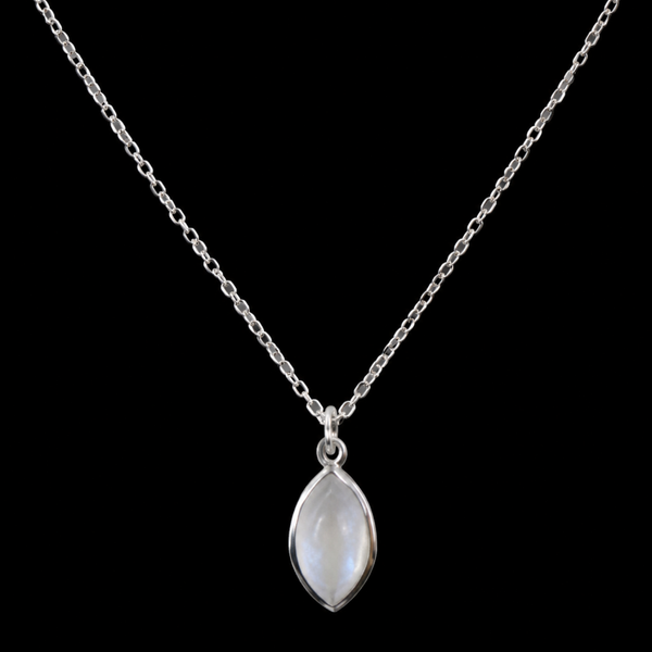Collier Argent 925 'Larme Argentée' - Pierre de Lune