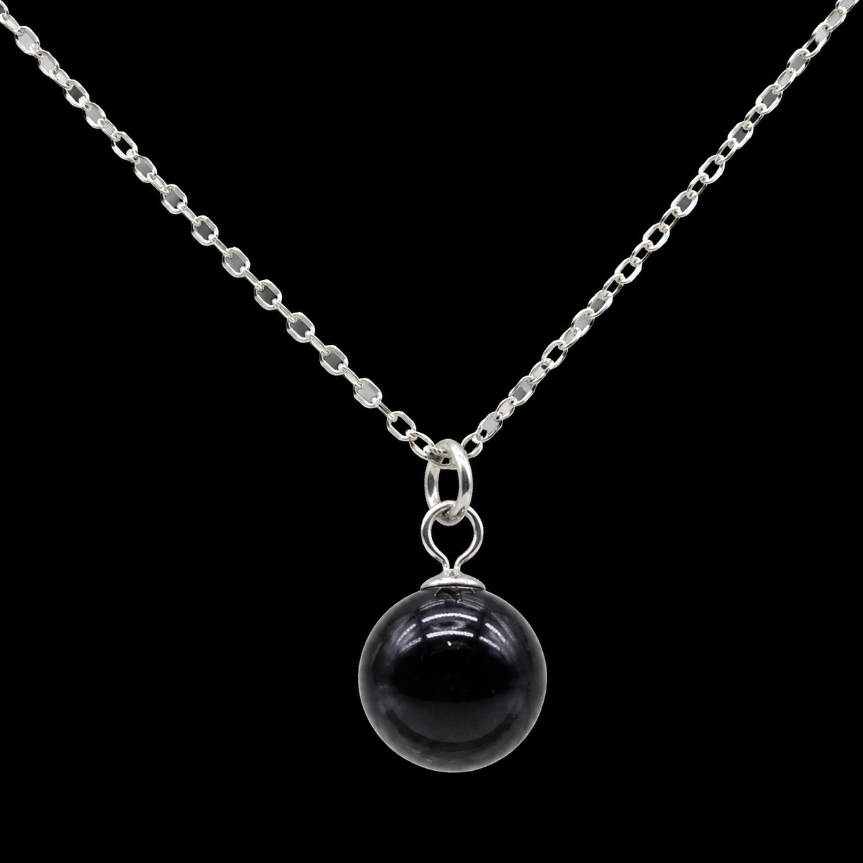 Collier Argent 925 Onyx Boule