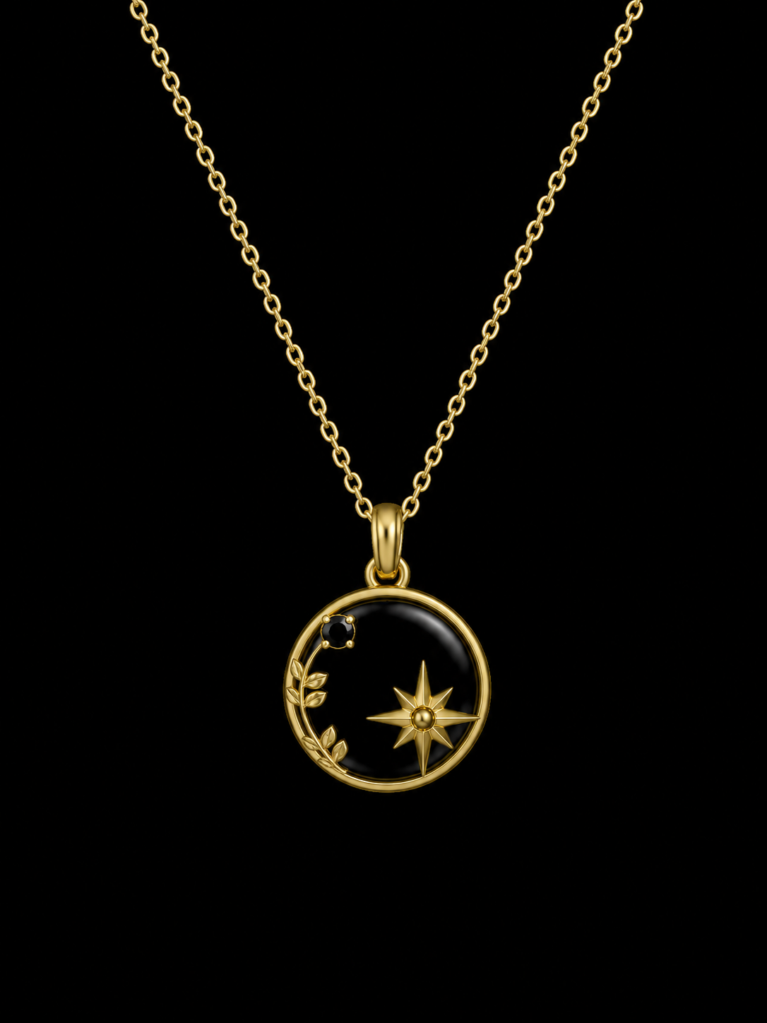 Collier Argent 925 Onyx & Etoiles