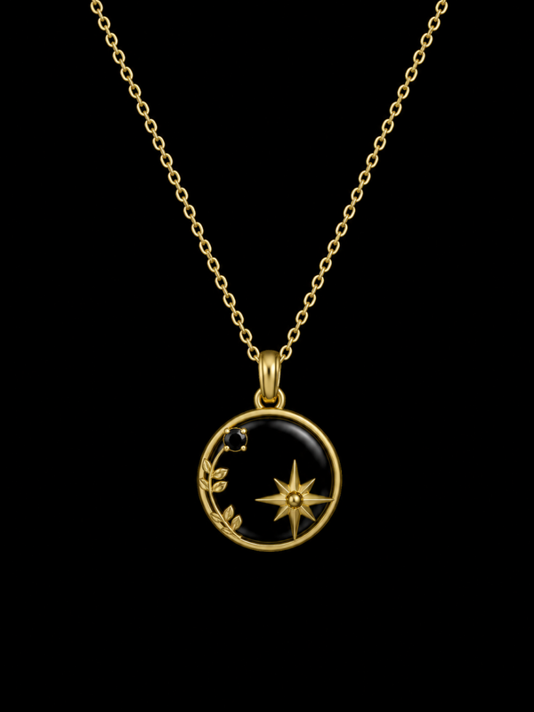 Collier Argent 925 Onyx & Etoiles