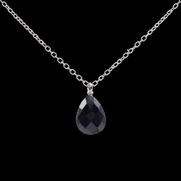Collier Argent 925 Onyx Goutte