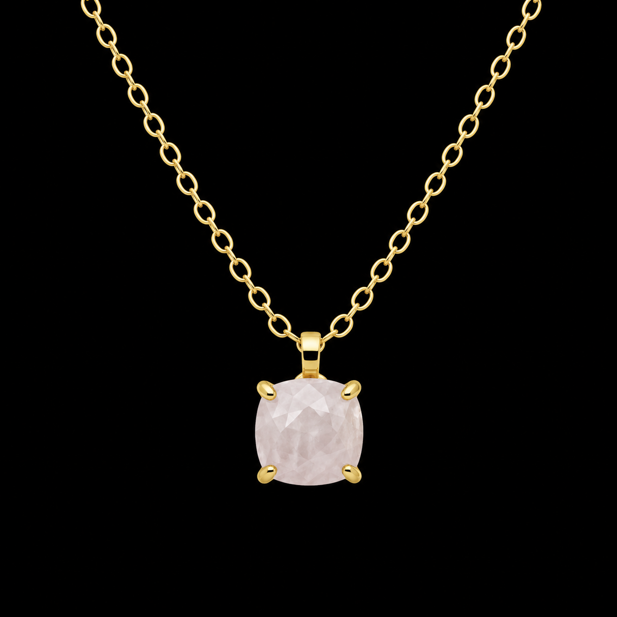 Collier Argent 925 Pierre de Lune Carrée
