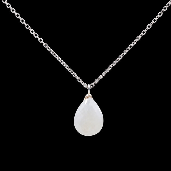 Collier Argent 925 Pierre de Lune Goutte