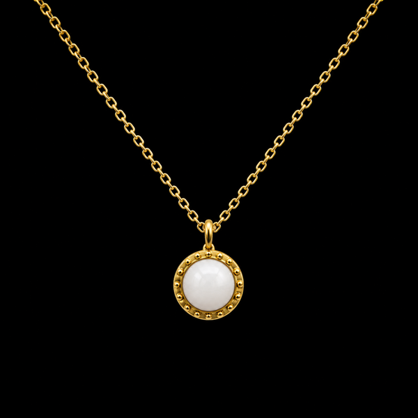 Collier Argent 925 Pierre de Lune Ronde
