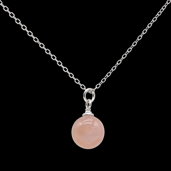 Collier Argent 925 Pierre de Soleil Boule
