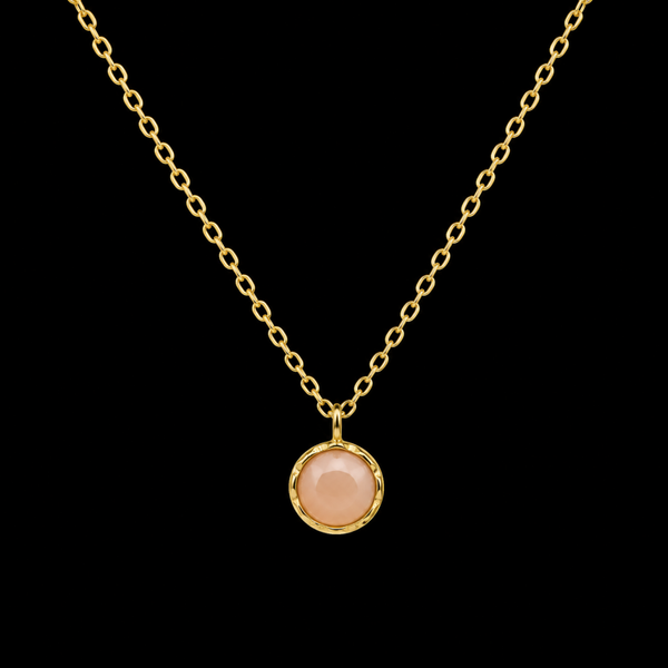 Collier Argent 925 Pierre de Soleil Ronde