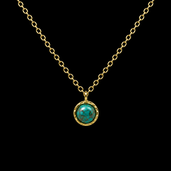 Collier Argent 925 Turquoise Ronde